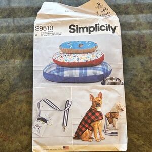 Simplicity S9510 Pet Bed leash harness coat  pattern